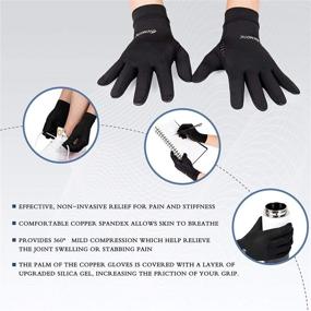 img 2 attached to 🧤 Ultimate Relief: 2 Pairs Copper Compression Gloves for Women Men - Full Finger Arthritis Relief, Carpal Tunnel Support & Joint Swelling Reduction