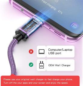 img 2 attached to Кабель Benicabe USB Type C быстрой зарядки [2-Pack 6FT] - Зарядное устройство для Galaxy S10, S8 S9 S10e, USB C адаптивный кабель зарядки для Samsung Galaxy S10 S9 S8 S20, Note 8 9 10 (лиловый)