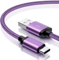 кабель benicabe usb type c быстрой зарядки [2-pack 6ft] - зарядное устройство для galaxy s10, s8 s9 s10e, usb c адаптивный кабель зарядки для samsung galaxy s10 s9 s8 s20, note 8 9 10 (лиловый) логотип