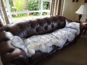 img 2 attached to 🐑 Starose New Zealand Genuine Double-Sized Sheepskin Rug in White/Grey Tipped - Premium Quality