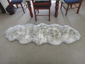 img 1 attached to 🐑 Starose New Zealand Genuine Double-Sized Sheepskin Rug in White/Grey Tipped - Premium Quality