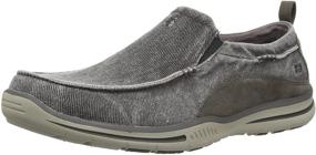 img 4 attached to Skechers Relaxed Elected Loafer Charcoal Men's Shoes in Loafers & Slip-Ons