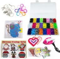 🔴 fusion bead kit - design vibrant, fusion bead art patterns - complete with bead melting iron! extensive bead crafting tools: transparent storage case, ironing sheets, pegboards, tweezers, keychains, zipper pulls logo