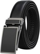 👔 premium genuine leather men's belt with ratchet automatic buckle - ultimate comfort and style logo