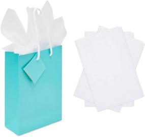 img 1 attached to 🎁 Pack of 20 Small Teal Party Favor Gift Bags with Handles and Tissue Paper (5.5 x 7.9 Inches)
