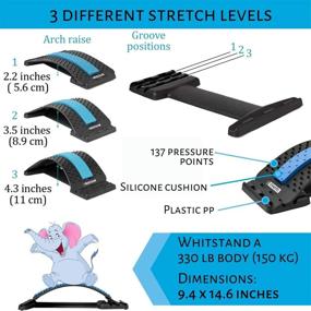 img 2 attached to 🔵 Pain Relief Back Stretcher with 137 Acupressure Points for Upper & Lower Back - Adjustable Back Cracking Device for Bed, Chair & Car - Spine Deck (Black/Blue)