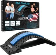 🔵 pain relief back stretcher with 137 acupressure points for upper & lower back - adjustable back cracking device for bed, chair & car - spine deck (black/blue) logo