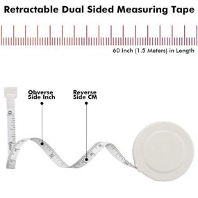 img 3 attached to 📏 Edtape Body Measuring Tape, Soft Tape Measure for Sewing, Fabrics, Tailoring, Crafts - 60 Inch/1.5M Retractable Dual Sided Measurement Tape, White