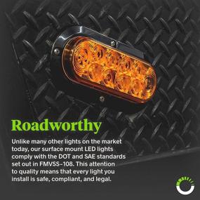 img 3 attached to 🚦 High Performance 6 inch Amber Oval LED Trailer Tail Light: DOT FMVSS 108 Compliant | SAE I6P Certified | Surface-Mount | IP67 Waterproof | Ideal for Park, Turn Signal, Marine Trailer Lights on Boat Trailer RV Trucks