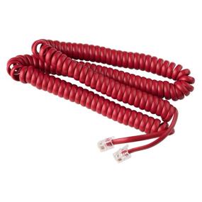 img 4 attached to 📞 Tangle-Free Crimson Red Phone Cord for Landline - High-Quality Sound, Easy to Use - Ideal for Office or Home (15ft)