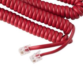 img 3 attached to 📞 Беспроблемный красный телефонный кабель для стационарного телефона - высококачественный звук, удобен в использовании - идеальный для офиса или дома (15 футов)