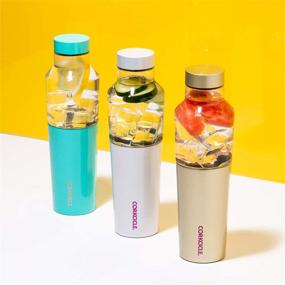 img 1 attached to 💦 Gloss Turquoise Corkcicle 20oz Hybrid Canteen: Insulated Glass Water Bottle with Stainless Steel Twist