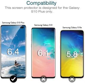 img 3 attached to 📱 3-Pack LK Защитная пленка для экрана Samsung Galaxy S10 Plus/S10+: совместима с ультразвуковым датчиком отпечатка пальца, гибкая прозрачная пленка HD, подходит для чехлов