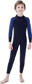 img 4 attached to 👧 Kids Neoprene Thermal Swimsuit, Dark Lightning 3/2mm, Suitable for Boys and Girls, Toddler/Junior/Youth One Piece Wet Suits for Scuba Diving, Surfing, Kayaking, Paddle Boarding, and Skateboarding