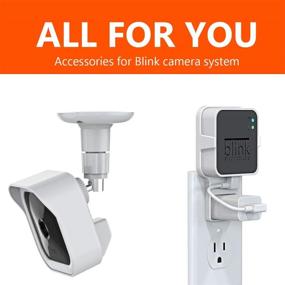 img 1 attached to PEF New Blink Outdoor Camera Mount Set - Weatherproof Protective Cover with 360° 📷 Adjustable Mount & Blink Sync Module Outlet Mount for Indoor Security Camera System (White, 3 Pack)