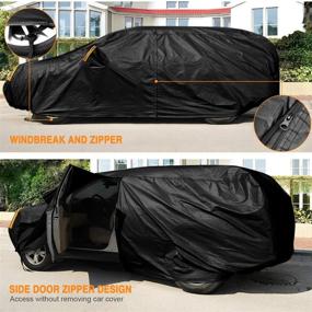 img 1 attached to 🚗 Waterproof SUV Car Cover All Weather Protection Windproof Outdoor Full Cover Scratch Resistant with Reflective Strips - Fits 195''~201'' Ford Audi BMW Benz