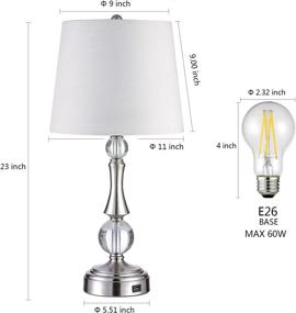 img 3 attached to 💡 23" USB Crystal Table Lamp with Touch Control and Dimmable Feature - Perfect for Living Room and Bedroom