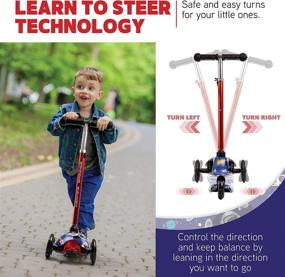 img 1 attached to 🛴 Rugged Racers Printed Kick Scooter: Adjustable, 3 Wheel Scooter with LED Light Up Wheels, Step Brake, Lean 2 Turn - Ideal Ride on Toy for Kids (3 Year Plus)