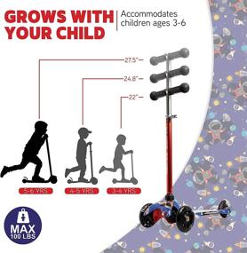 img 2 attached to 🛴 Rugged Racers Printed Kick Scooter: Adjustable, 3 Wheel Scooter with LED Light Up Wheels, Step Brake, Lean 2 Turn - Ideal Ride on Toy for Kids (3 Year Plus)