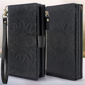 img 3 attached to Harryshell Compatible With IPhone 12 / IPhone 12 Pro Case Wallet Detachable Magnetic Zipper Leather Cash Pocket With 12 Card Slots Holder Wrist Strap For IPhone 12 Pro 2020 6