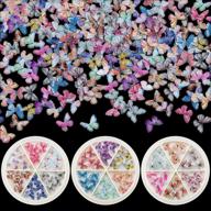 🦋 pagow 90pcs 3d acrylic butterfly charms for nails, 18 colors butterfly nail glitter sets, acrylic butterfly nail charms for nail art decoration & diy crafting design logo