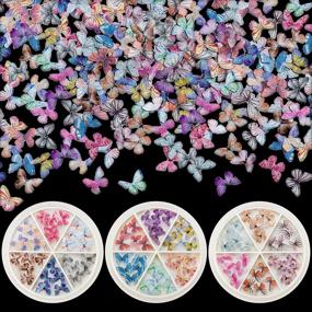 img 4 attached to 🦋 PAGOW 90pcs 3D Acrylic Butterfly Charms for Nails, 18 Colors Butterfly Nail Glitter Sets, Acrylic Butterfly Nail Charms for Nail Art Decoration & DIY Crafting Design