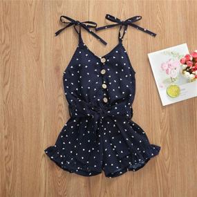 img 3 attached to 🌞 Adorable Toddler Girl Ruffle Strap Halter Romper: Sleeveless, Shorts, Perfect for Summer Outfits!