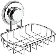 🧼 hasko accessories - ultra powerful vacuum suction cup soap dish - durable stainless steel sponge holder for bathroom & kitchen (chrome) logo
