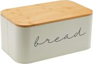 🍞 bloomingville metal bread bin: stylish grey design with bamboo lid, 11.75"l x 7"h logo