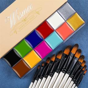 img 2 attached to 🎨 Wismee Face Paint Makeup Palette: 12 Colors Christmas Halloween Face Body Paint Set with Brushes - Vibrant SFX Palette for Cosplay & Festivals