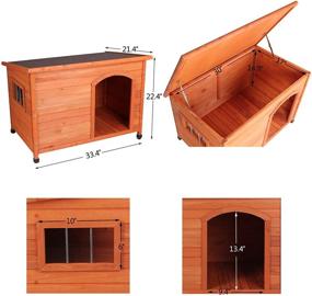 img 3 attached to 🏠 Rockever Wood Dog Houses Outdoor: Insulated, Weatherproof & Cute Wooden Homes with Door for Dogs