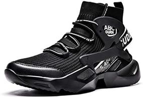 img 1 attached to 👟 Ahico Men's Fashion Sneakers - Running Athletic Non-Slip Shoes with Platform Socks, Stylish Casual Fitness Comfort, and Sports Comfort