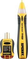 🔌 sperry instruments stk001 non-contact voltage tester (vd6504) + gfci outlet / receptacle tester (gfi6302) kit, electrical ac voltage detector - yellow & black logo