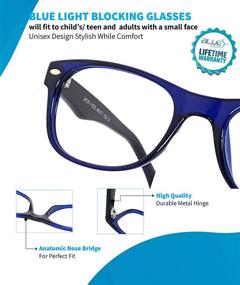 img 2 attached to 👓 Kid's Blue Light Blocking Glasses: Anti-Fatigue, Anti-Glare Gaming Eyewear with UV400-Blocking Sunglasses – Perfect Gift
