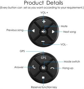 img 2 attached to Простое управление автомобилем: универсальный беспроводной рулевой контроллер PolarLander для музыки, DVD, GPS-навигации и радио - 4 кнопки пульта дистанционного управления в элегантном черном исполнении