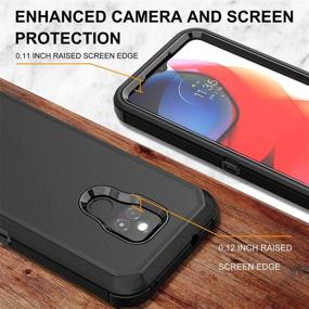 img 1 attached to 🔧 Rugged Case for Moto G Play (2021) with HD Screen Protector | Heavy Duty Armor Shockproof Sports Anti-Scratch Non-Slip Protection Cover with Belt Clip Holster - Black