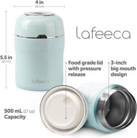 img 1 attached to 🍱 Lafeeca Thermos Food Jar: 17 oz Leak Proof Lunch Box – Insulated Storage Container in White