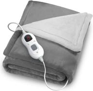 🔥 heated electric blanket heating throw - 50x60, graphite - ultimate comfort with 3 heat levels, 4 timer settings, & auto shut-off logo