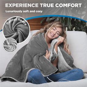 img 3 attached to 🔥 Heated Electric Blanket Heating Throw - 50x60, Graphite - Ultimate Comfort with 3 Heat Levels, 4 Timer Settings, & Auto Shut-Off