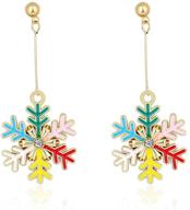 snowflake earrings christmas dangling decorations logo