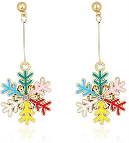 img 2 attached to Snowflake Earrings Christmas Dangling Decorations