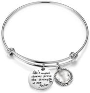 ⚓️ enhancing life's toughest storms: myospark inspirational wire bangle bracelet with expandable anchor charm logo