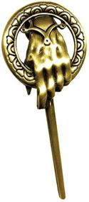 img 4 attached to Game of Thrones Hand of The King Brooch Pin - Antique Gold/Silver Tone with Gift Box