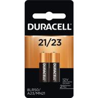 durable duracell 12v alkaline alarm remote battery mn21 / a23 - 2 pack: long-lasting power for your devices logo