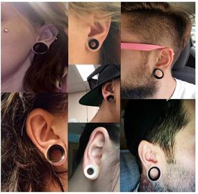 img 1 attached to 👂 Oyaface 2 PC Super Soft Silicone Flexible Ear Skin Tunnels Plugs Expanders Gauges Hollow Body Piercing 2G-3/4