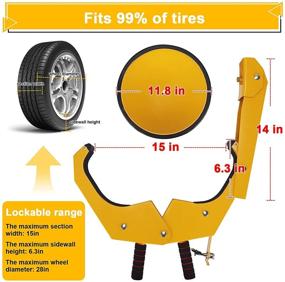 img 1 attached to Регулируемый замок-захват колеса против кражи TURNART: Обеспечьте безопасность своего автомобиля, грузовика, дома на колёсах с помощью Tire Claw.