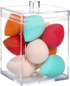 img 4 attached to 🔳 Youngever Clear Plastic Apothecary Jar – Square Shape (30 Ounce): Organization and Elegance Combined