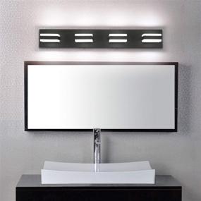 img 3 attached to 💡 SOLFART Dimmable LED Modern Matt Black Bathroom Vanity Lights Over Mirror: Stylish Acrylic Bath Wall Lighting with 4 Lights