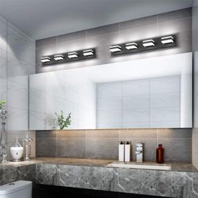 img 2 attached to 💡 SOLFART Dimmable LED Modern Matt Black Bathroom Vanity Lights Over Mirror: Stylish Acrylic Bath Wall Lighting with 4 Lights