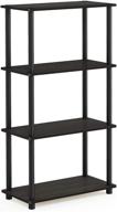 📚 furinno (99557ex/bk) turn-n-tube 4-tier shelf display rack - espresso/black, ideal for multi-purpose use logo